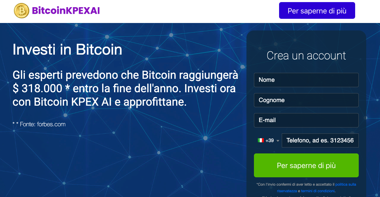 Recensione Bitcoin KPEX AI banner