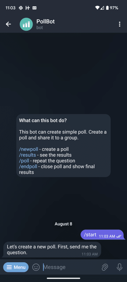 Bot Telegram - PollBot