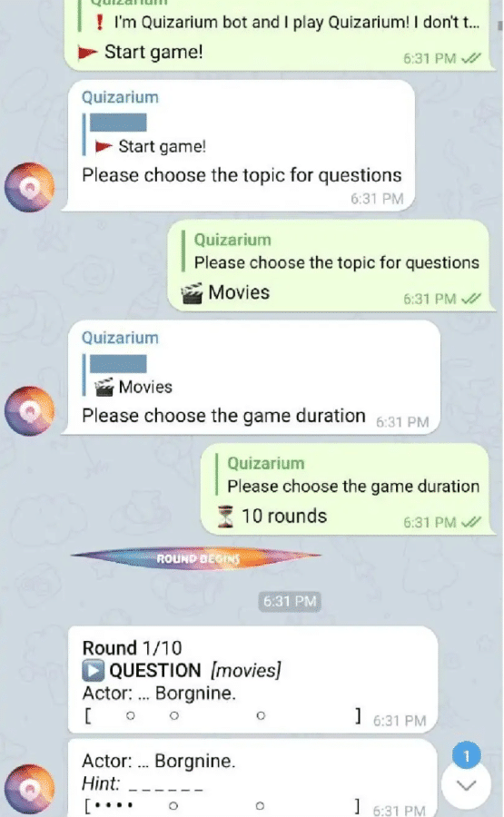 Bot telegram - Quizarium