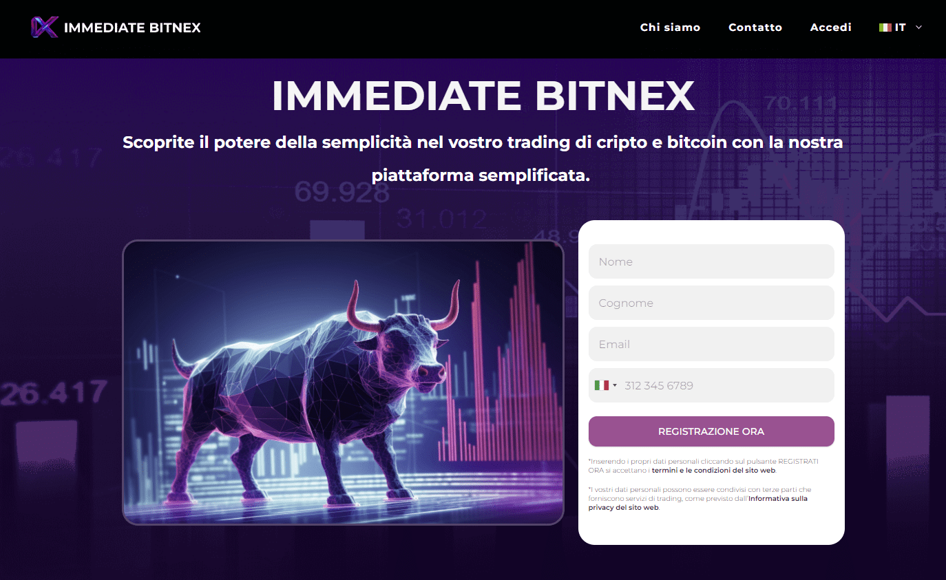 Immediate Bitnex - Registrazione