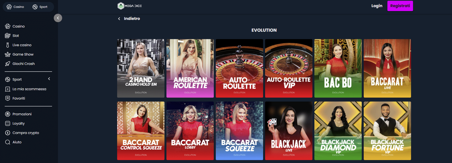 evolution casino - MD