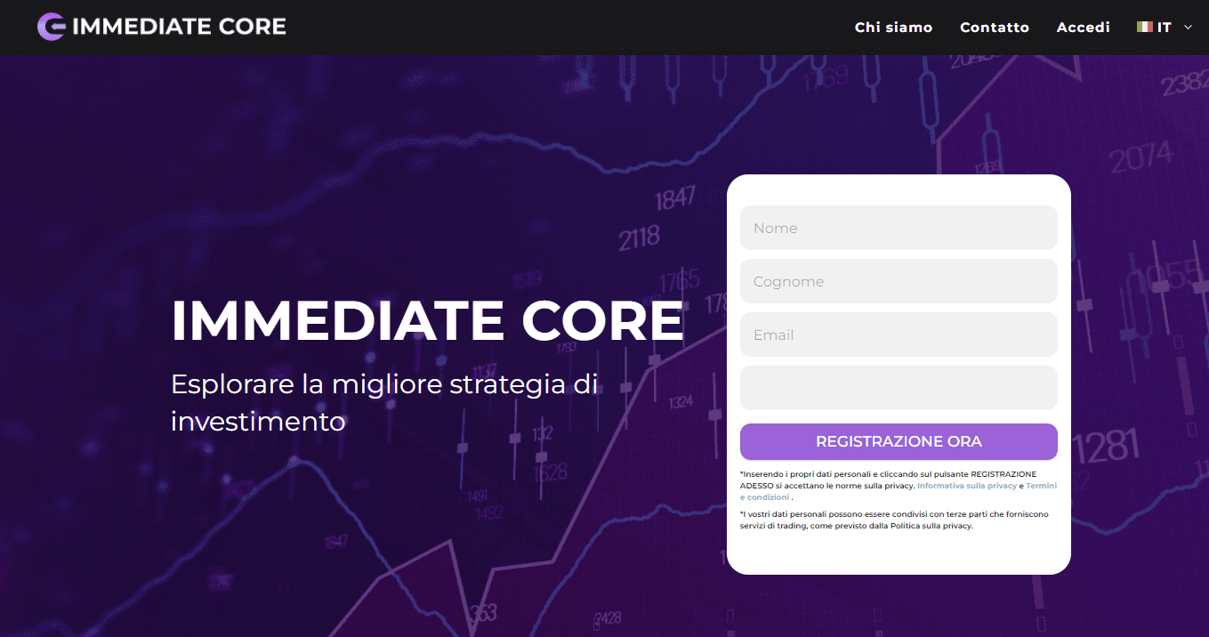 Immediate Core - Registrazione