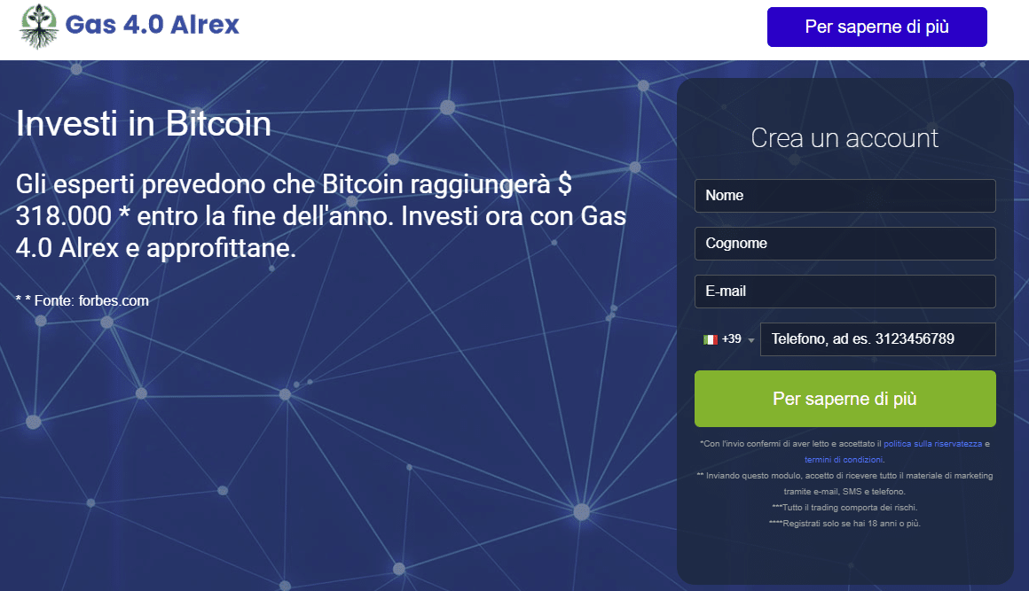 Gas AI Alrex - Registrazione