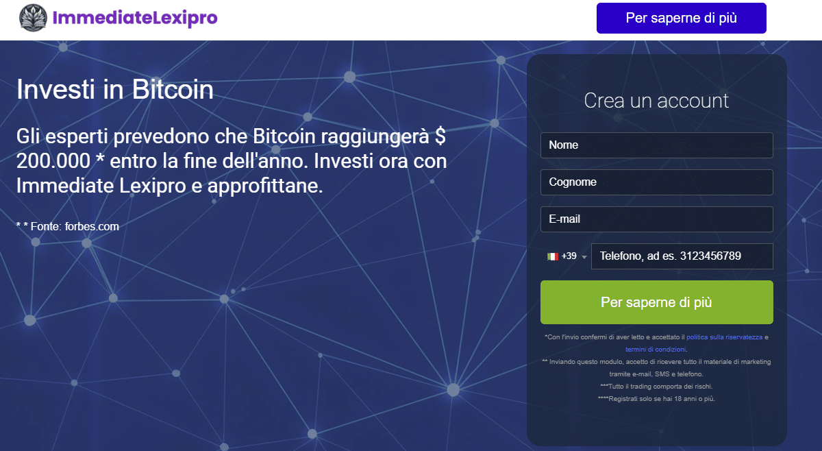 Immediate lexipro - Registrazione