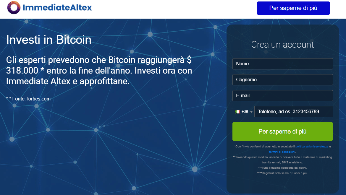 Immediate Altex - registrazione