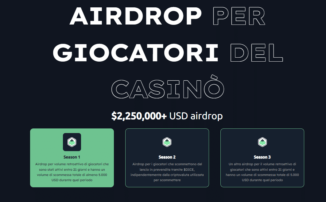 migliori airdrop crypto - mega dice