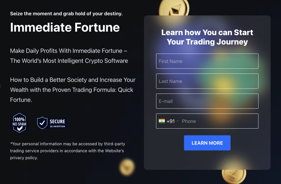 Immediate Fortuneの公式ウェブサイト