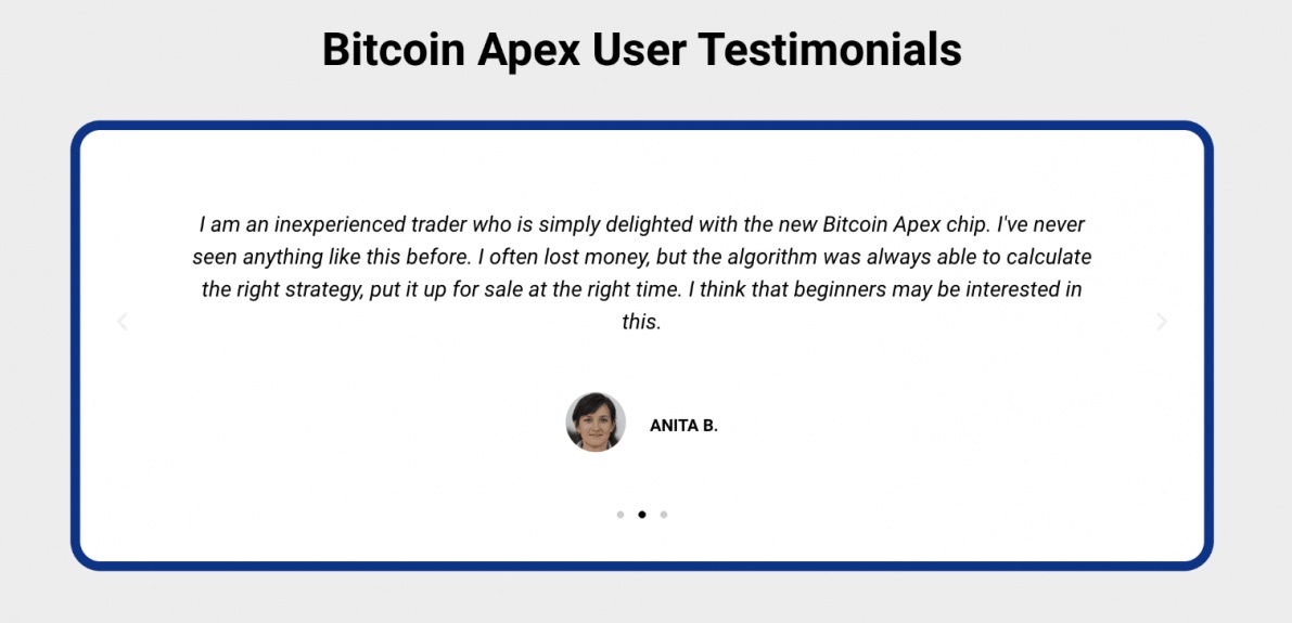 Bitcoin Apexのテスティモニアル