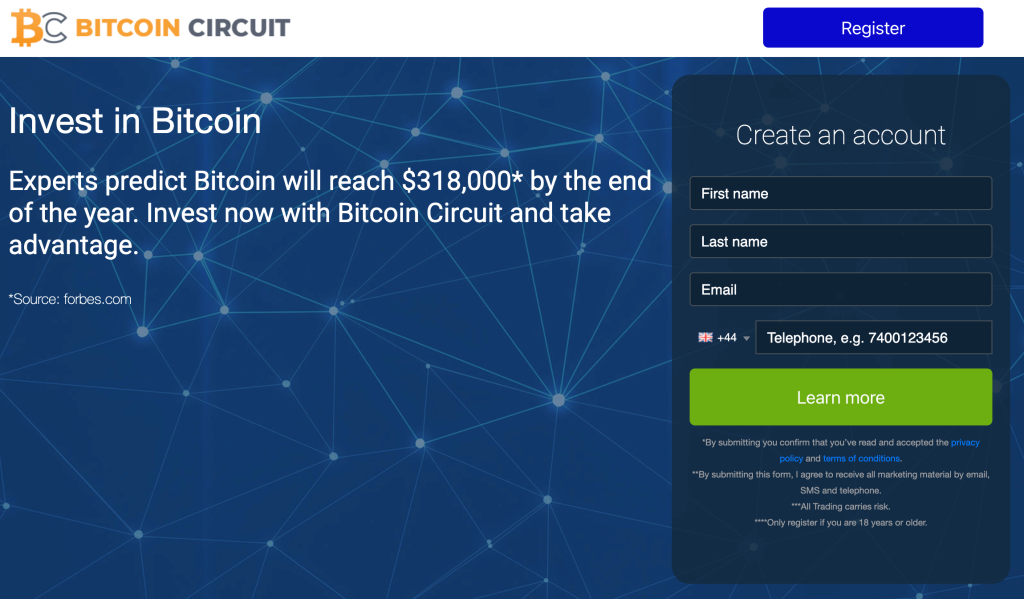 Bitcoin Circuitの公式ウェブサイト