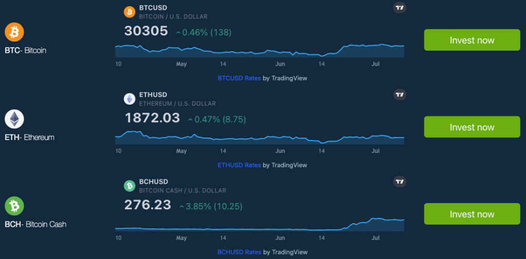 Bitcoin Rocketのトレード画面