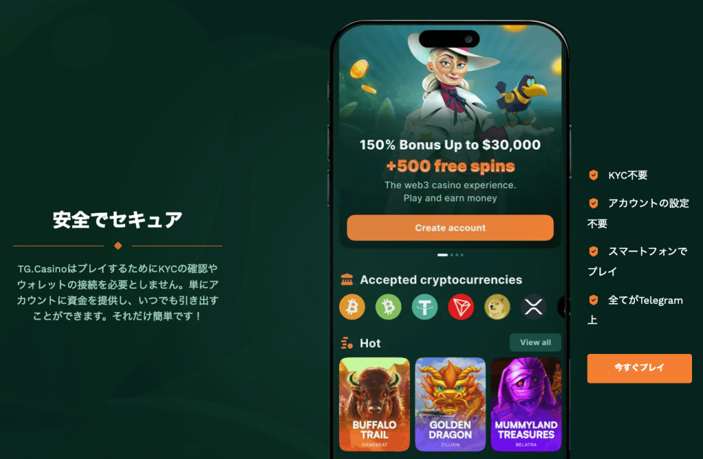 TG.Casinoの公式プレセールサイト