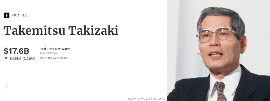 滝崎武光氏の年収・総資産