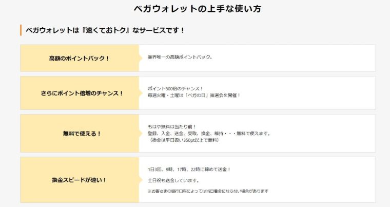 ベガウォレット　魅力