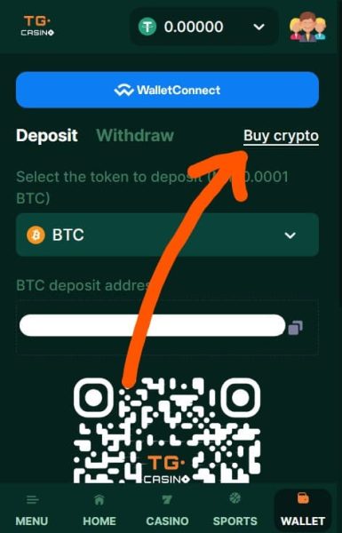 TGカジノ　仮想通貨購入方法