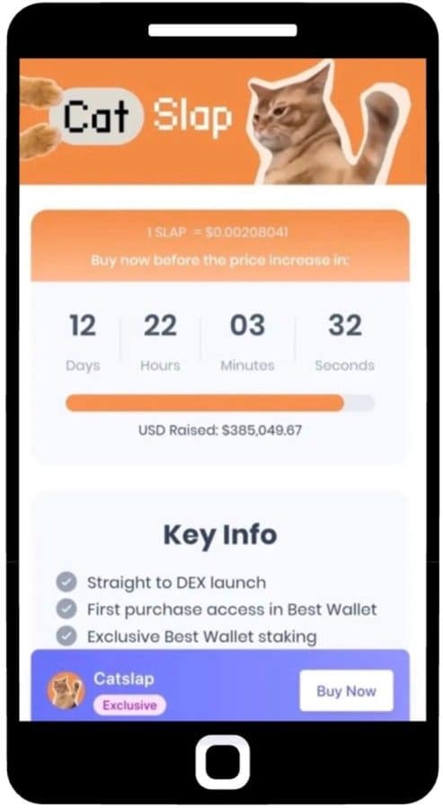Best Walletアプリに表示されたCatSlapの購入ベージ
