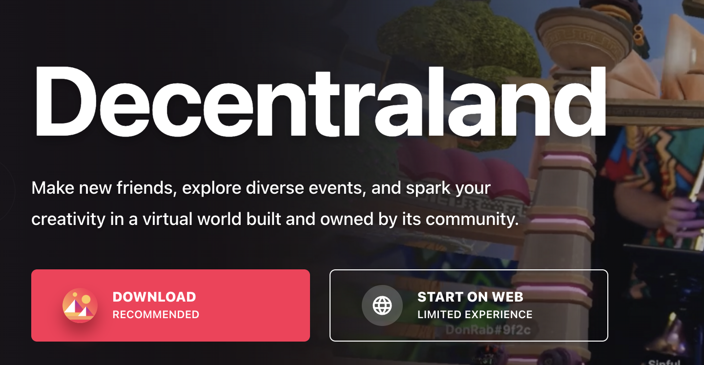 Decentraland - vienas geriausių VR kriptovaliutų projektų su įspūdinga metaverse