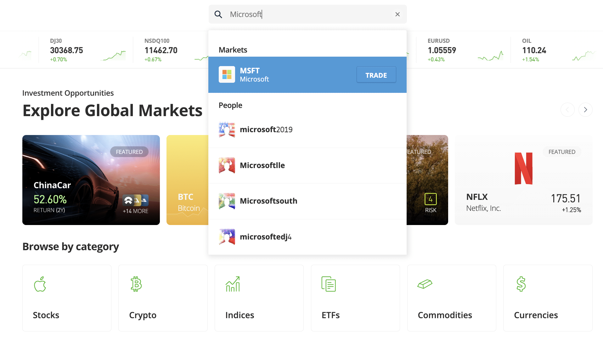 Ar eToro yra patogus vartotojui?