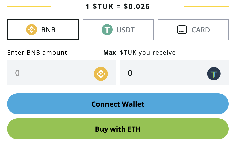 3 žingsnis – $TUK žetonų pirkimas