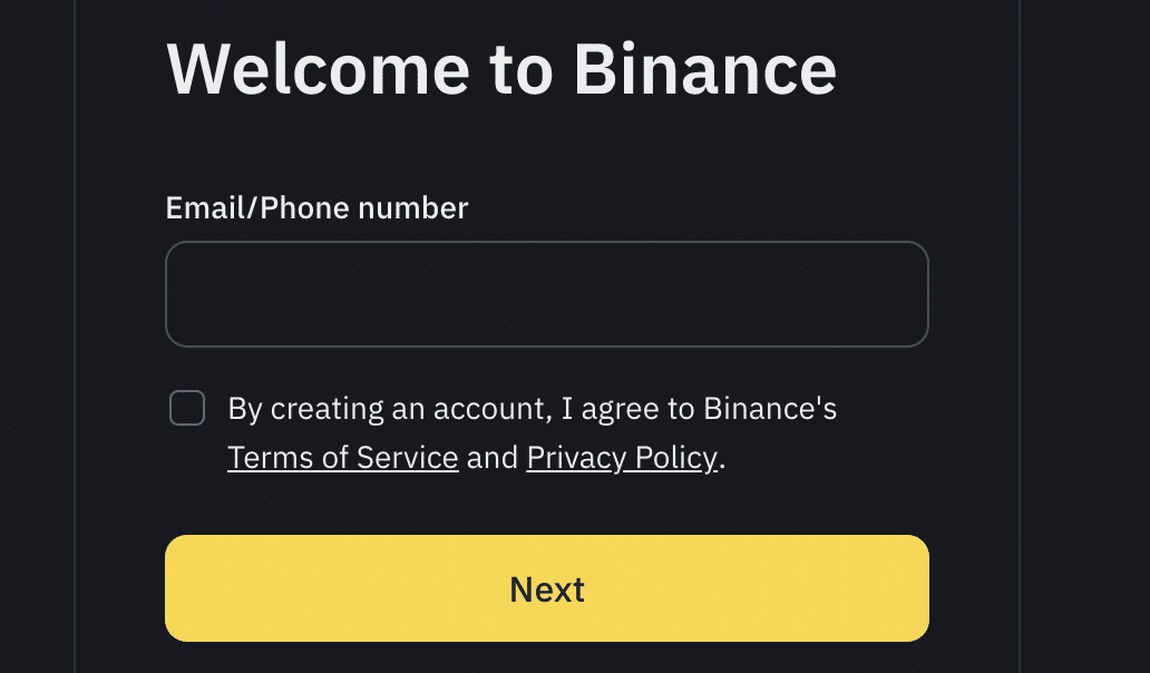 binance log in