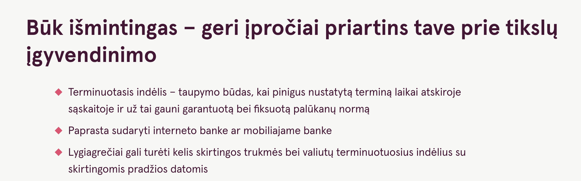 luminor terminuotas indelis