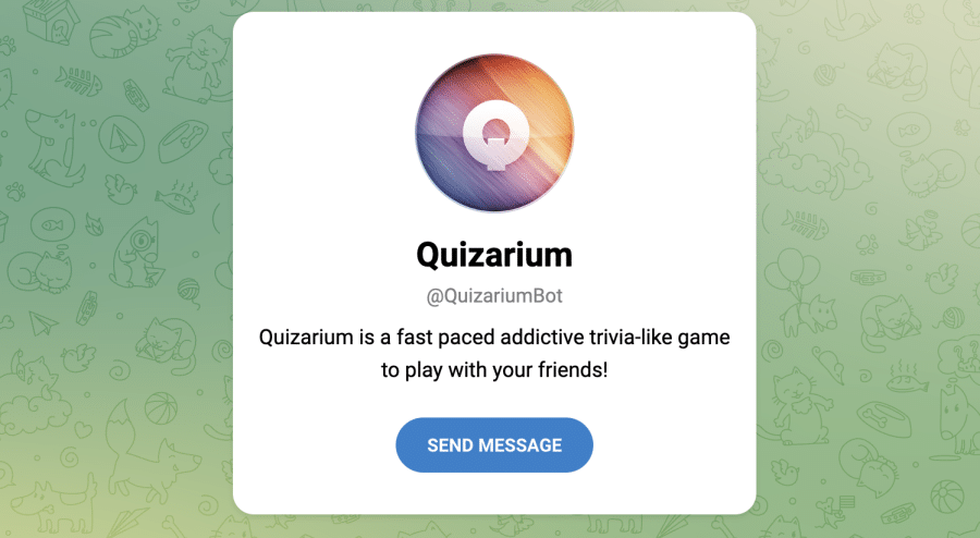 5. Quizarium – populiarus Telegram viktorinos kanalas su pasauliniu lyderių sąrašu