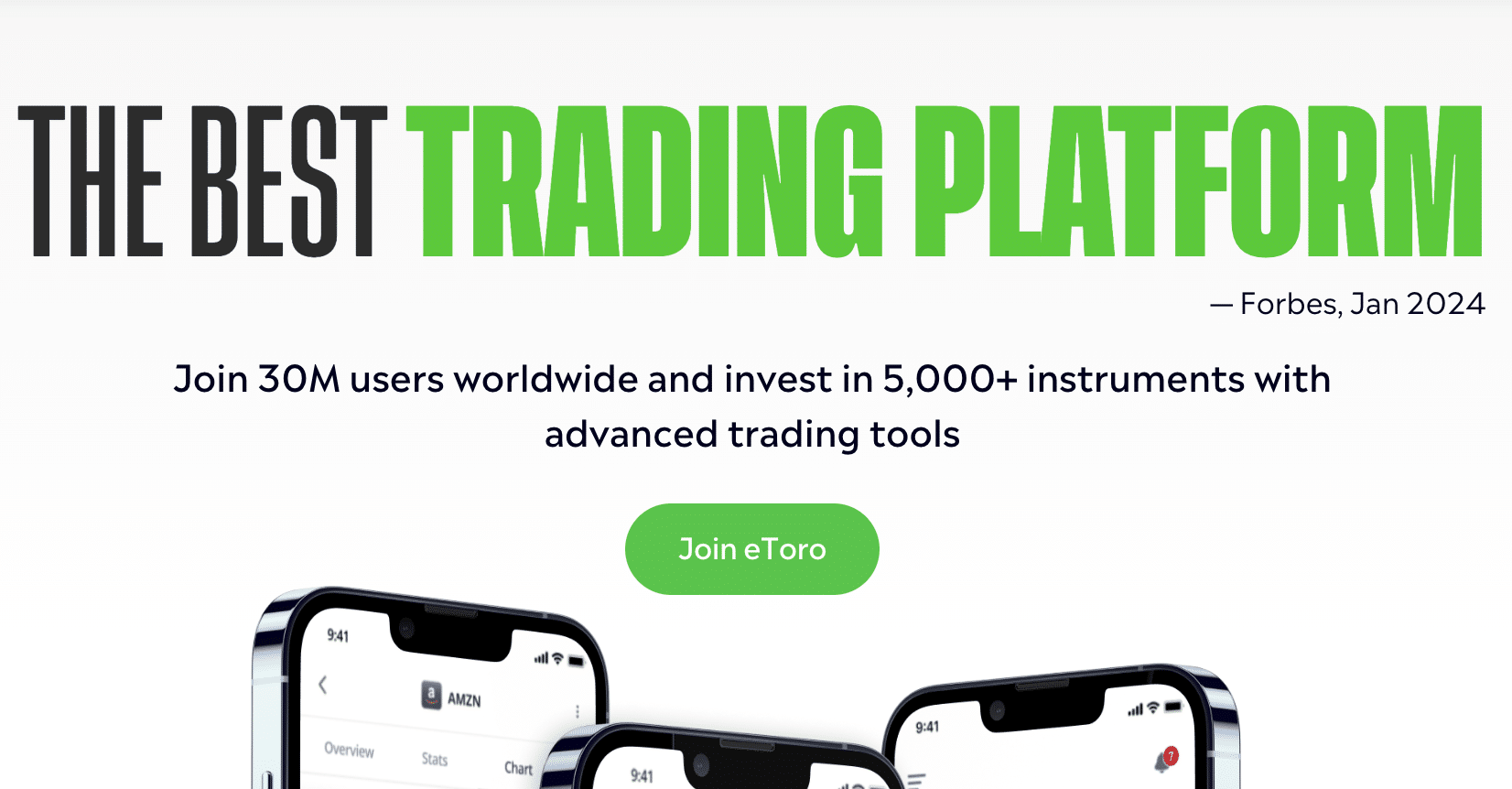 2. eToro - ideali pradedančiųjų platforma, skirta sekti kriptovaliutas, akcijas, ETF ir kitą turtą