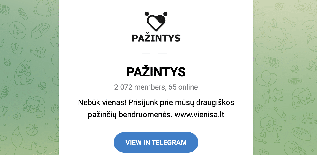 telegram pazintys