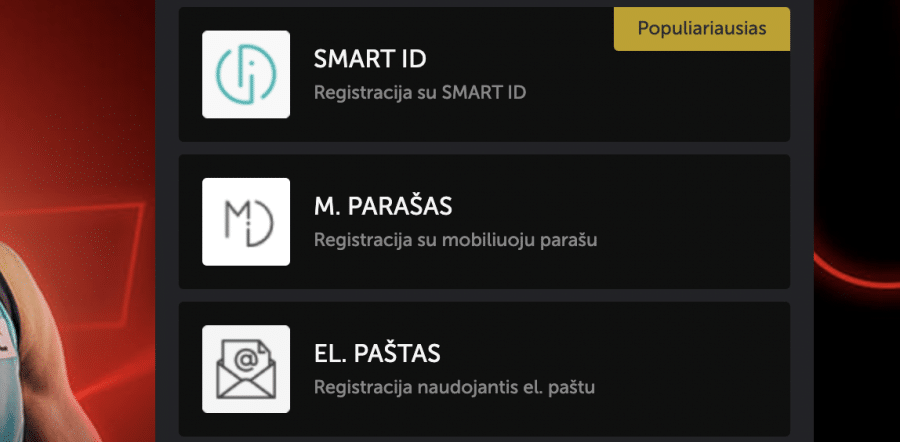 Betsafe registracija ir paskyros patvirtinimas