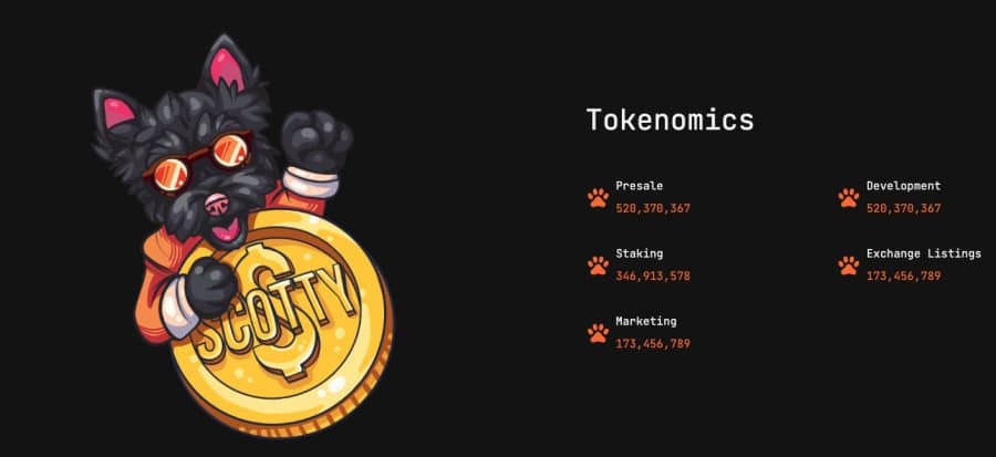 Scotty the AI tokenomika un iepriekšpārdošana