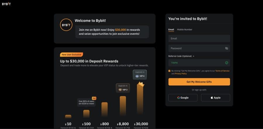 ByBit - nemaksā nekādas maksas, lai iegādātos Bitcoin