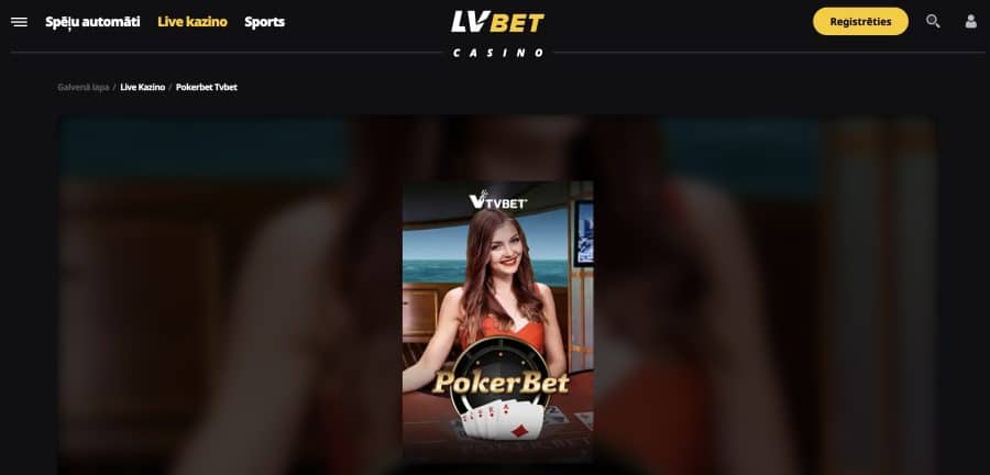 LVBet - spēlē lieliskās tiešraides spēles, arī Texas Hold'em pokeru