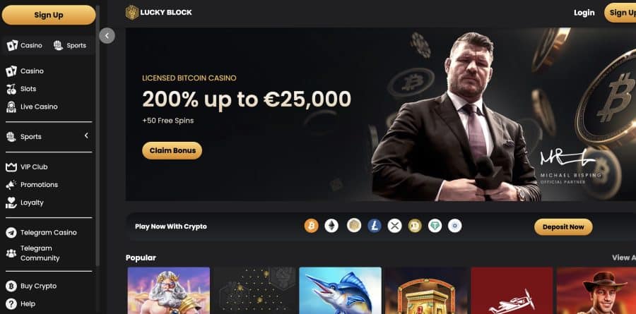 Lucky Block - augstas kvalitātes, pierādīti godīgs ārzemju kazino ar reģistrēšanās bonusu 200% līdz 25 000 dolāru + 50 bezmaksas griezieni