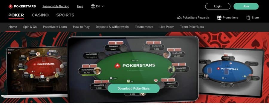 PokerStars - spēlē augsta līmeņa online pokera spēles