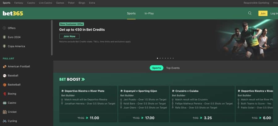 Bet365 - plaši pazīstams bukmeikers visā pasaulē ar vairāk nekā 35 miljoniem lietotāju