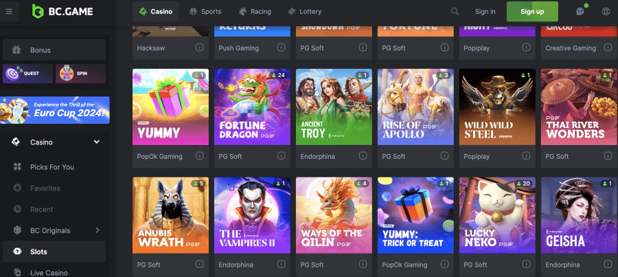 BC.Game – vairāk nekā 7000 spēļu automātu no labākajiem izstrādātājiem