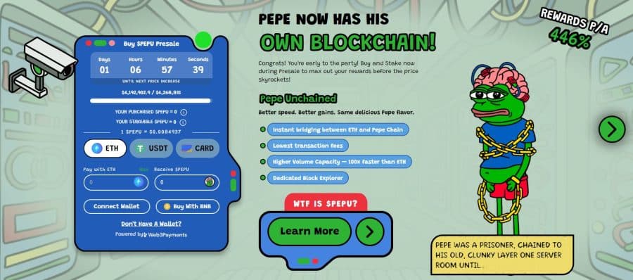 Stabilā ilgtermiņa kriptovalūtu portfelī jāiekļauj Pepe Unchained