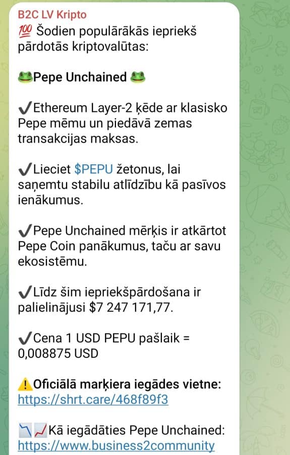 B2C LV Kripto - jaunākais Latvijas Telegram kanāls, kur atradīsi visu par un ap kriptovalūtām