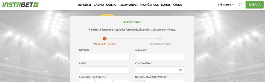 código promocional instabet registro