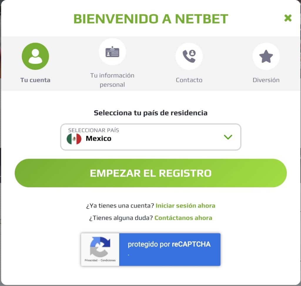 código del bono para netbet registro