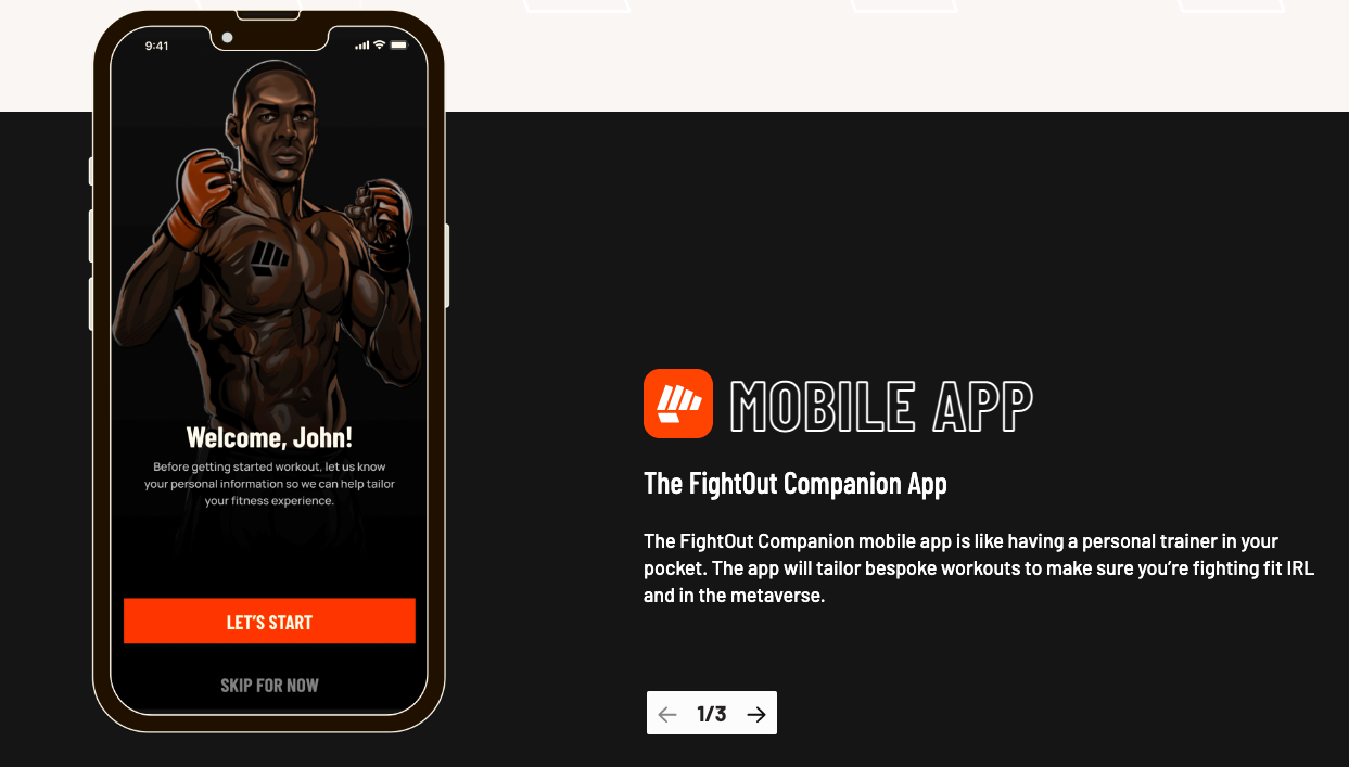 fightout kopen - voorbeeld mobiele applicatie FightOut