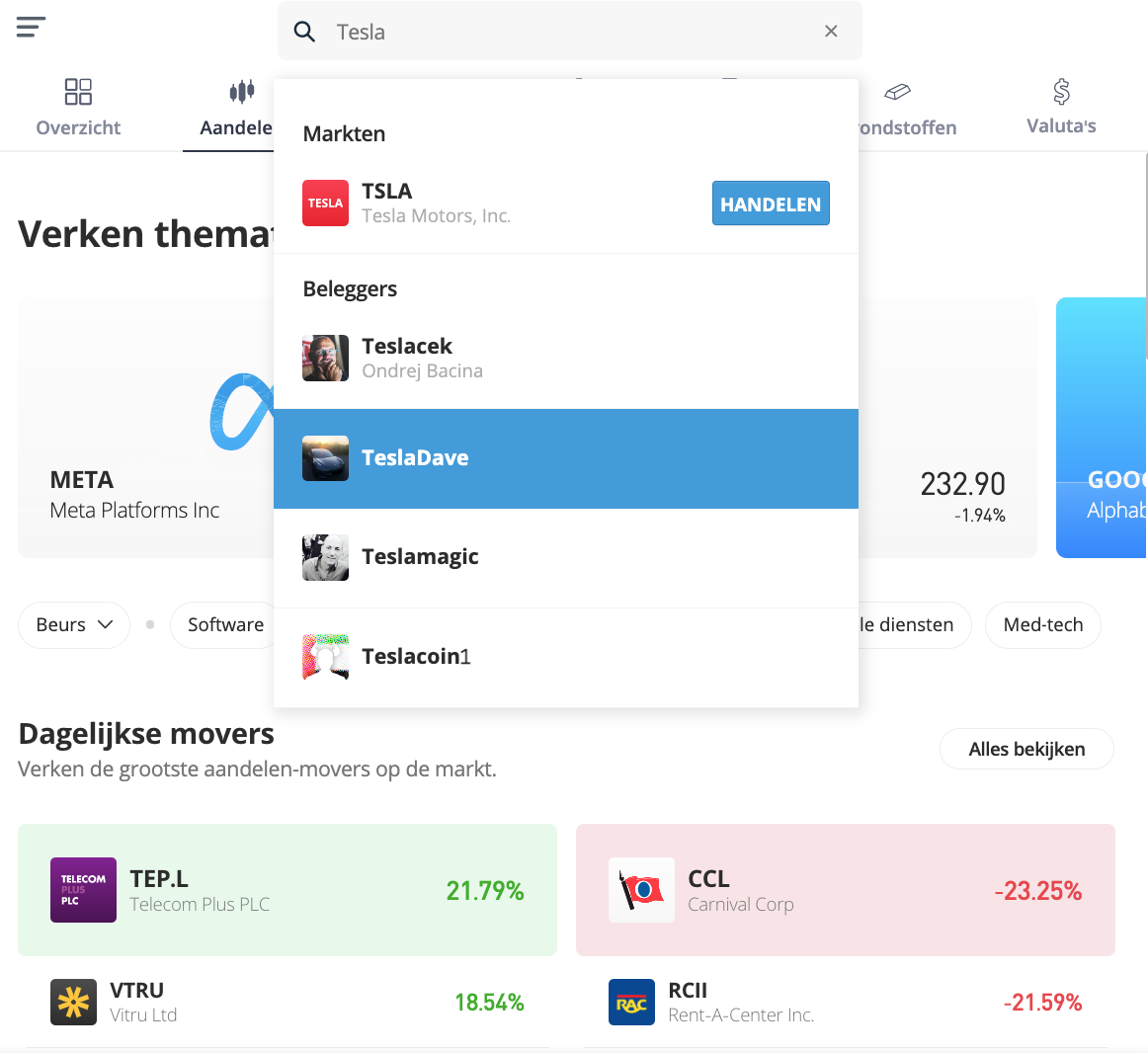 Aandelen Kopen in eToro