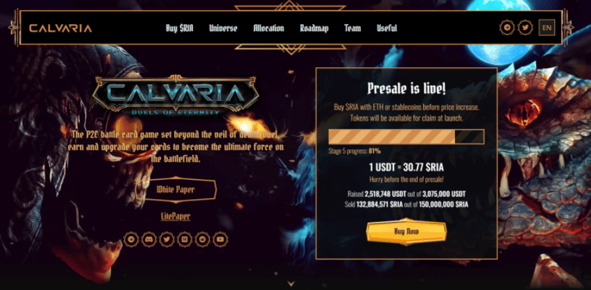 Calvaria Presale tussenstand