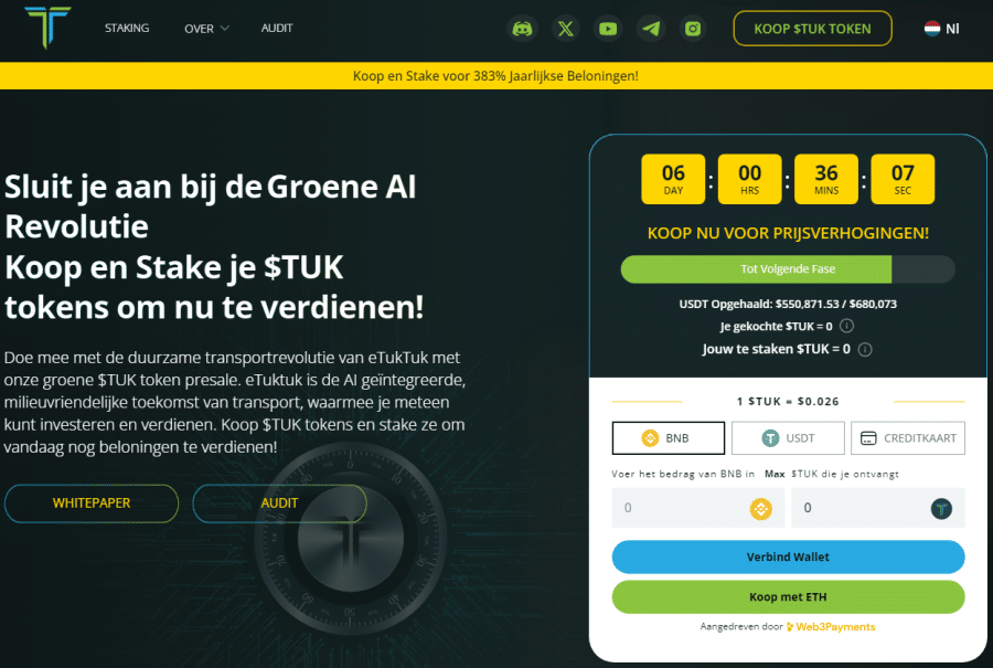 eTukTuk presale, beste altcoins om nu te kopen