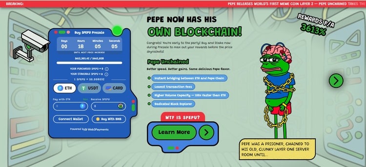 Pepe Unchained, bekende cryptomunten