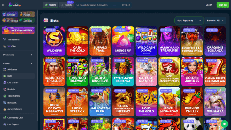 Wild.io, de beste Bitcoin casino's