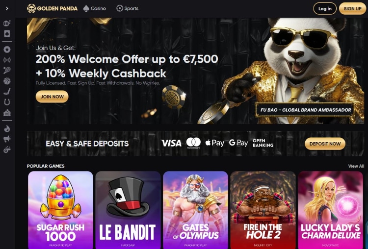 Golden Panda, online casino met gratis startgeld