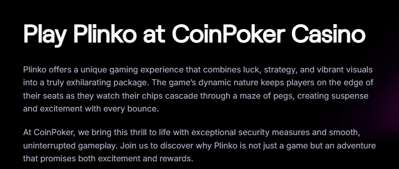 coinpoker plinko