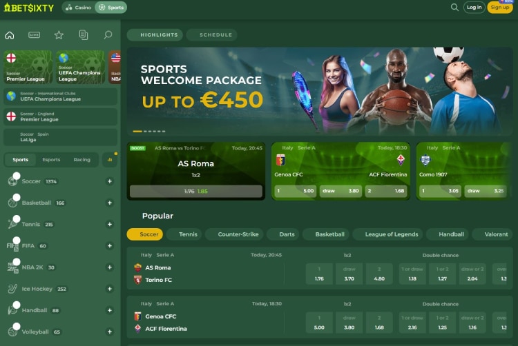 BetSixty Sportsbook, wedden op Champions League