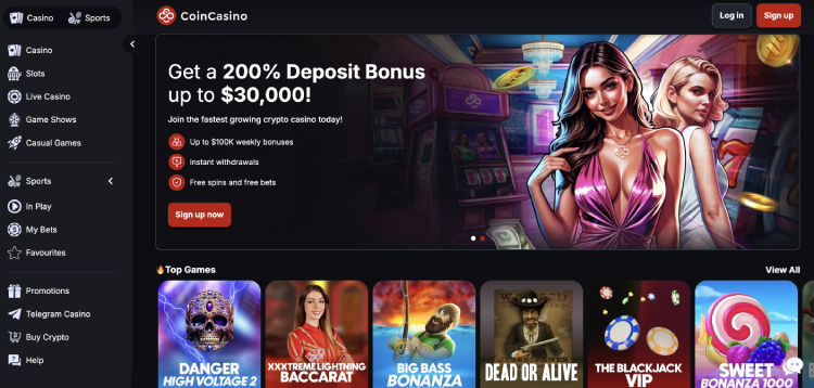 CoinCasino beste casino met gratis startgeld