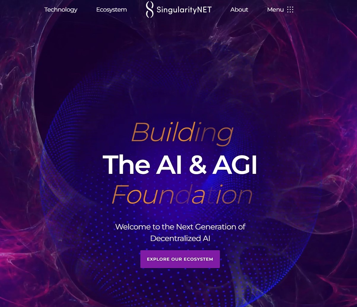 singularityNET al hjemmeside